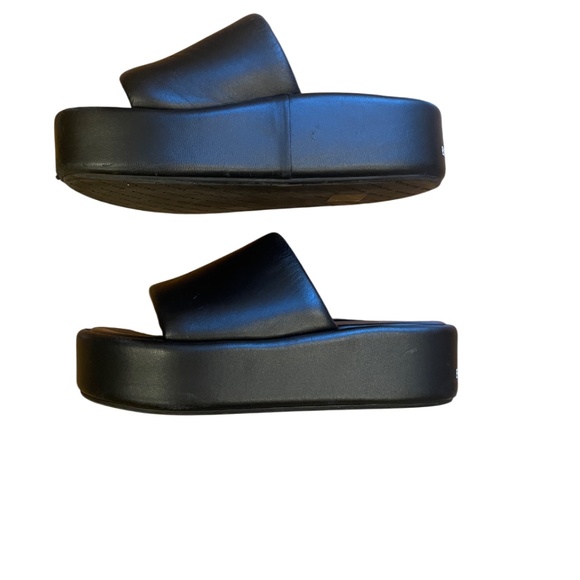 Worn twice pristine black Balenciaga Rise platform slide sandal 37 7 - Picture 3 of 8